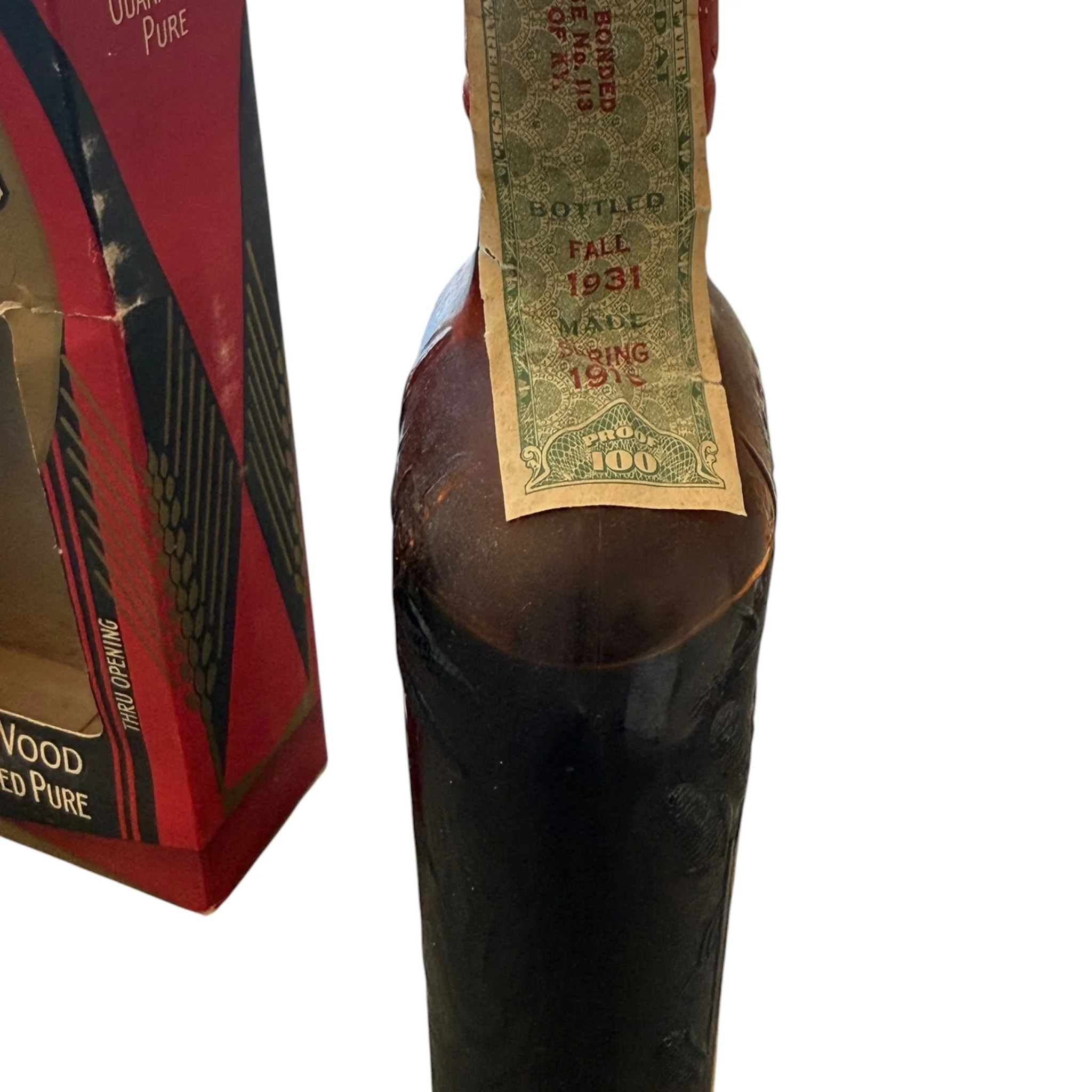 1916–1931 Old Stagg Medicinal Whiskey Pint w/ Original Box (Prohibition Era) - Image 6