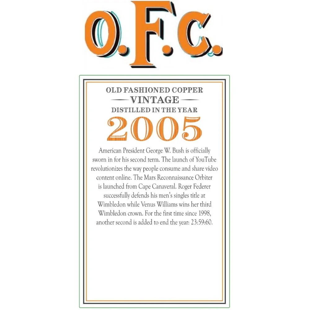 2005 Buffalo Trace O.F.C. Old Fashioned Copper Bourbon Whiskey - Image 2