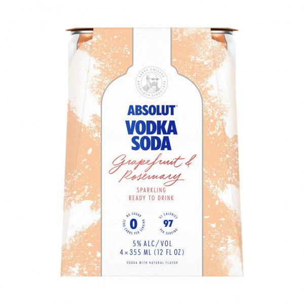 Absolut Ready to Drink Grapefruit & Rosemary Vodka Soda 4pk Cans - Image 2
