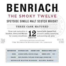 BenRiach 12 Years Old The Smoky Twelve Three Cask Matured Speyside Single Malt Scotch Whisky