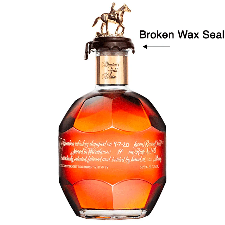 Blanton's Gold Label - Foreign Edition Bourbon Blooper Bottle - Broken Wax Seal (SEE DESCRIPTION) - Image 3