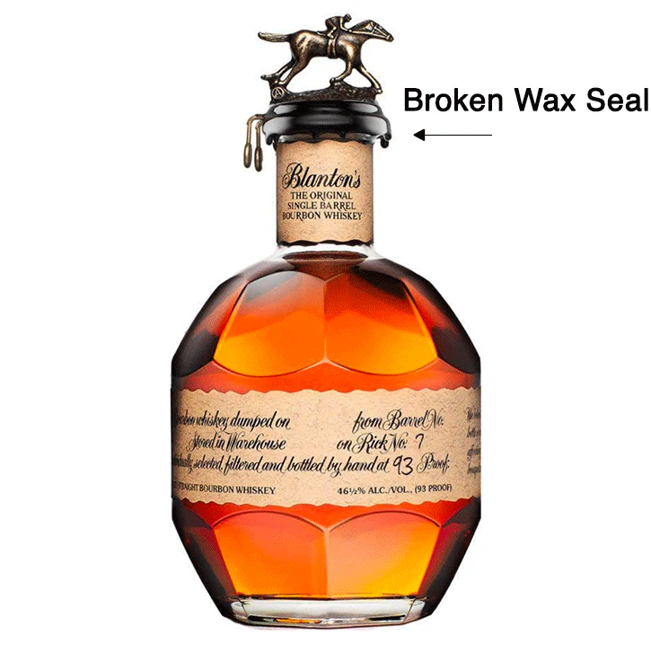Blanton's Original Single Barrel Bourbon 375ml Blooper Bottle - Broken Wax Seal (SEE DESCRIPTION) - Image 3