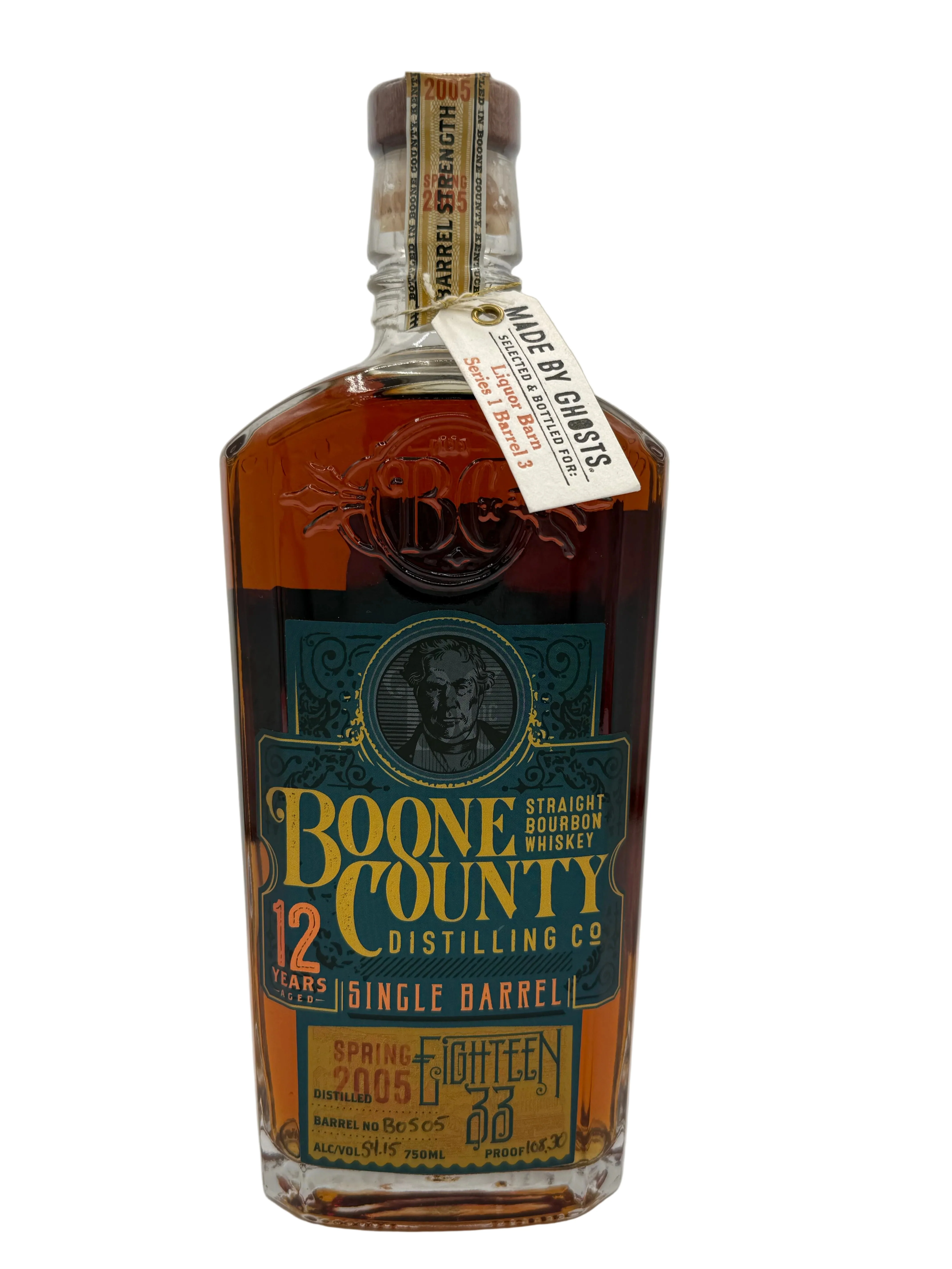 Boone County 12 Year 108.30 Proof Liquor Barn Series 1 Barrel 3 B0505