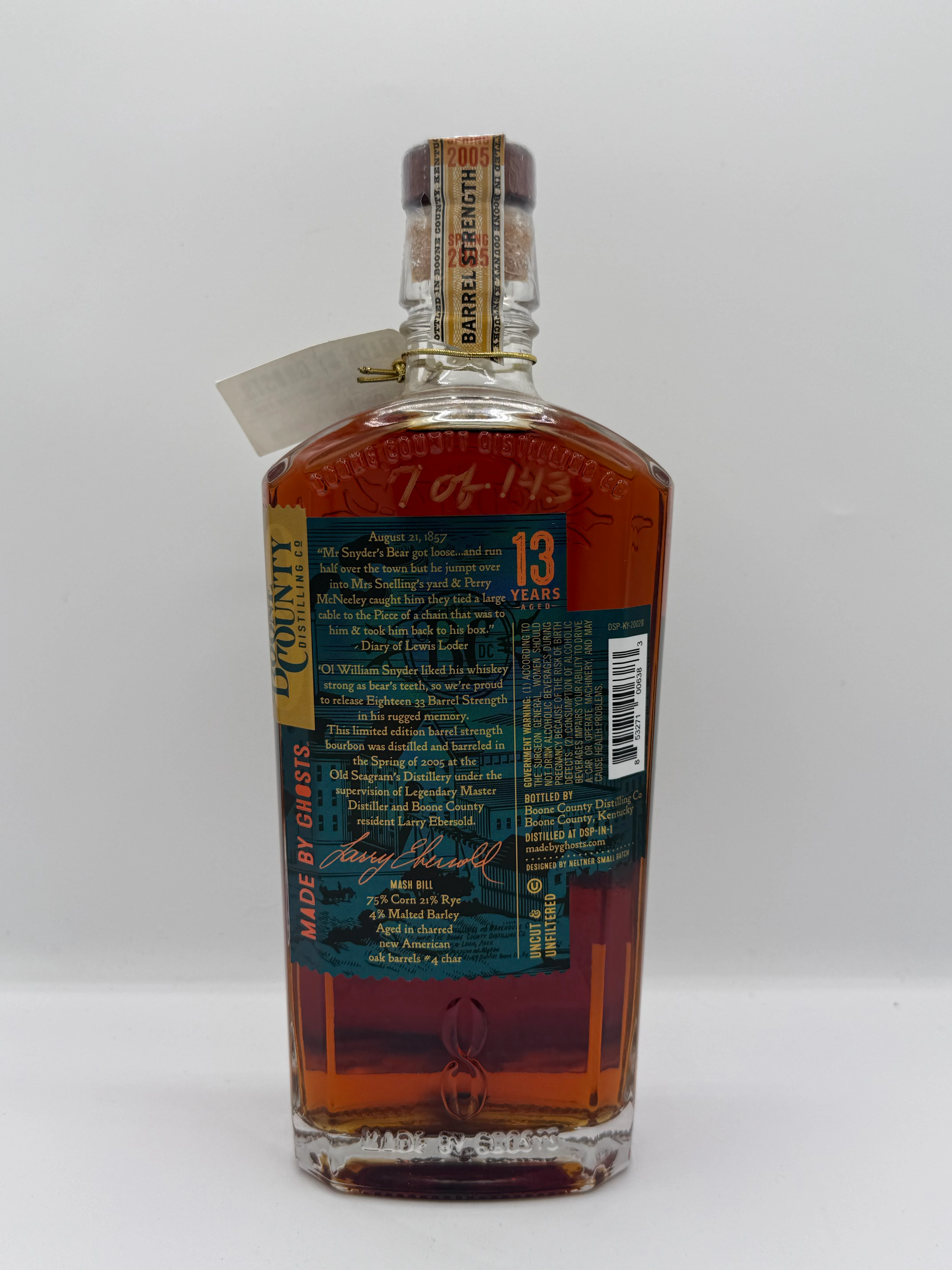Boone County 12 Year 115.85 Proof Distillery Collection Barrel B0584 - Image 2