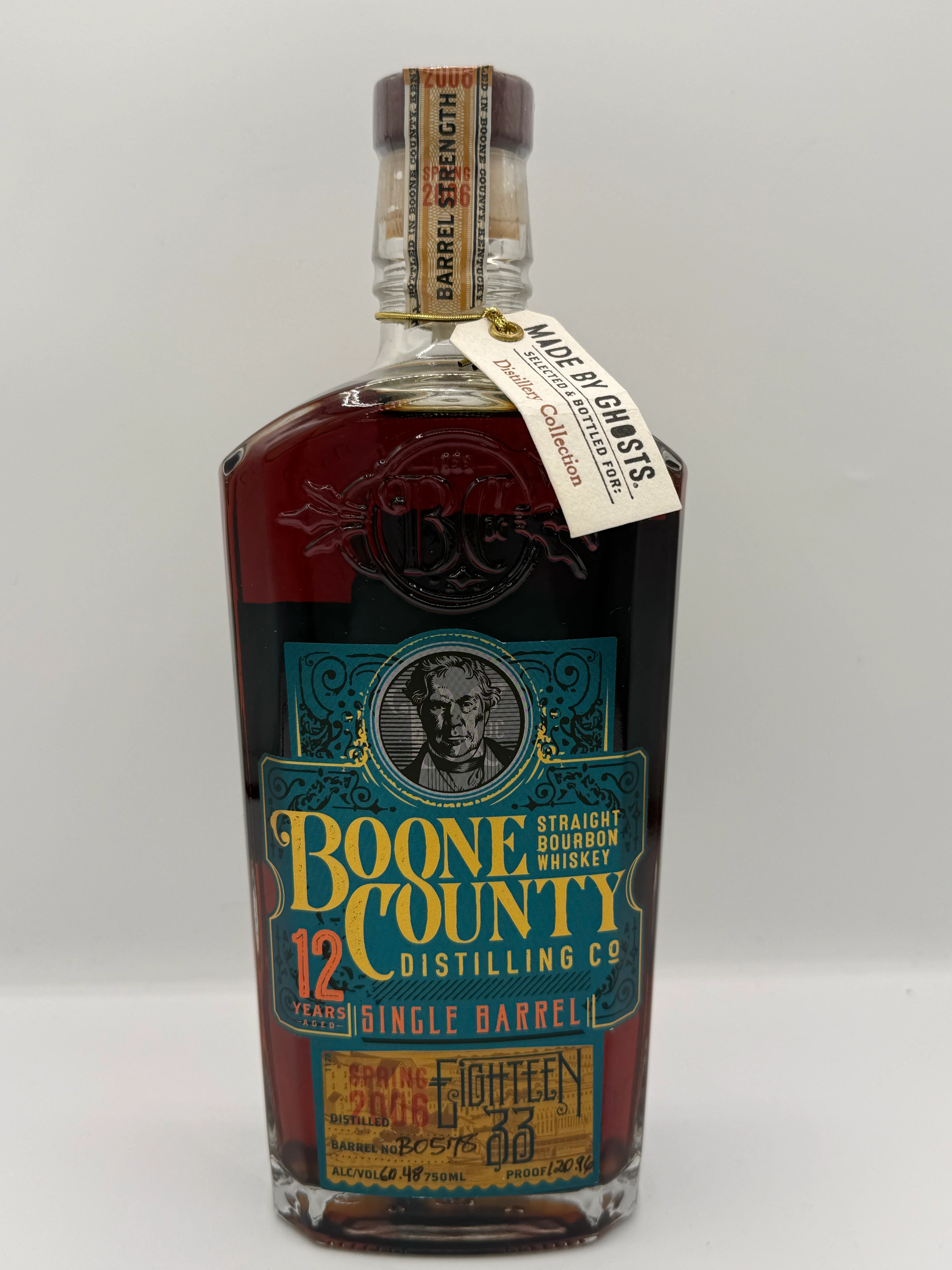 Boone County 12 Year Cask Strength Bourbon BO578 120.96 Proof Distillery Collection
