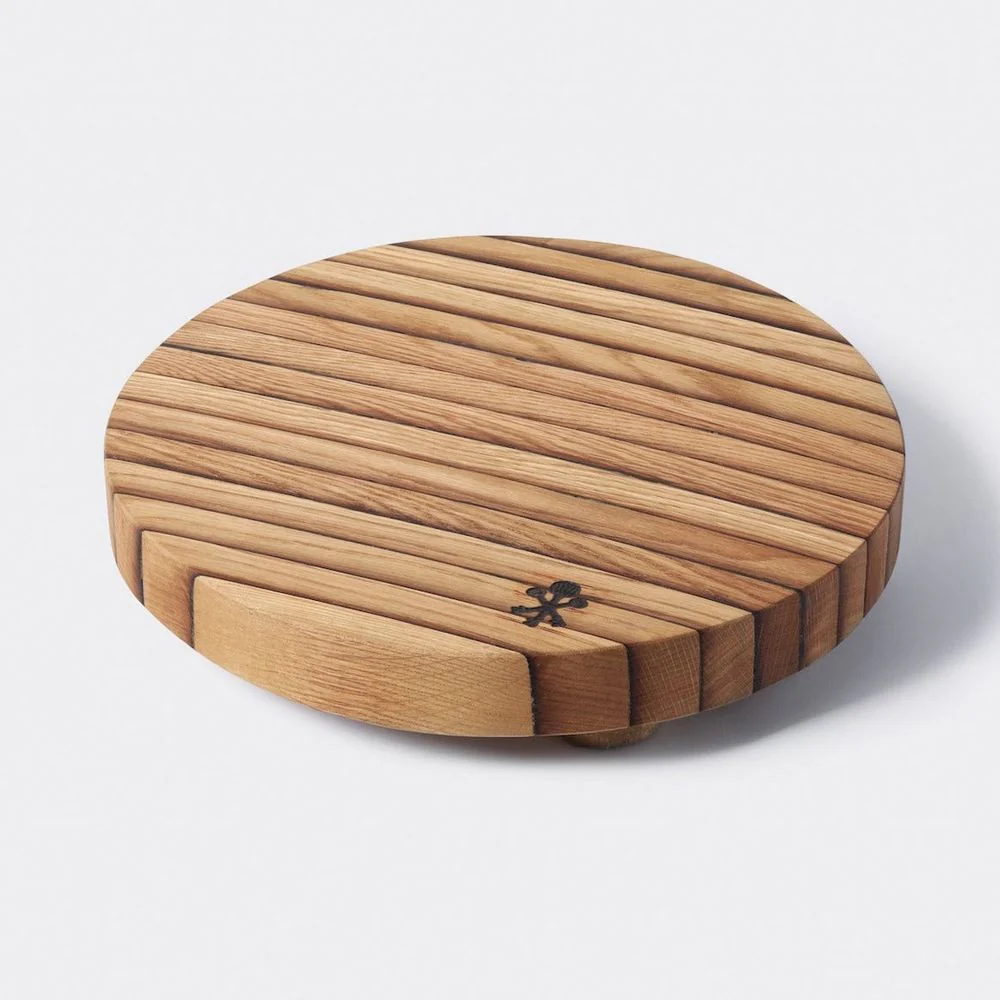 Bourbon Barrel Stave Cutting Board: Round - Image 2