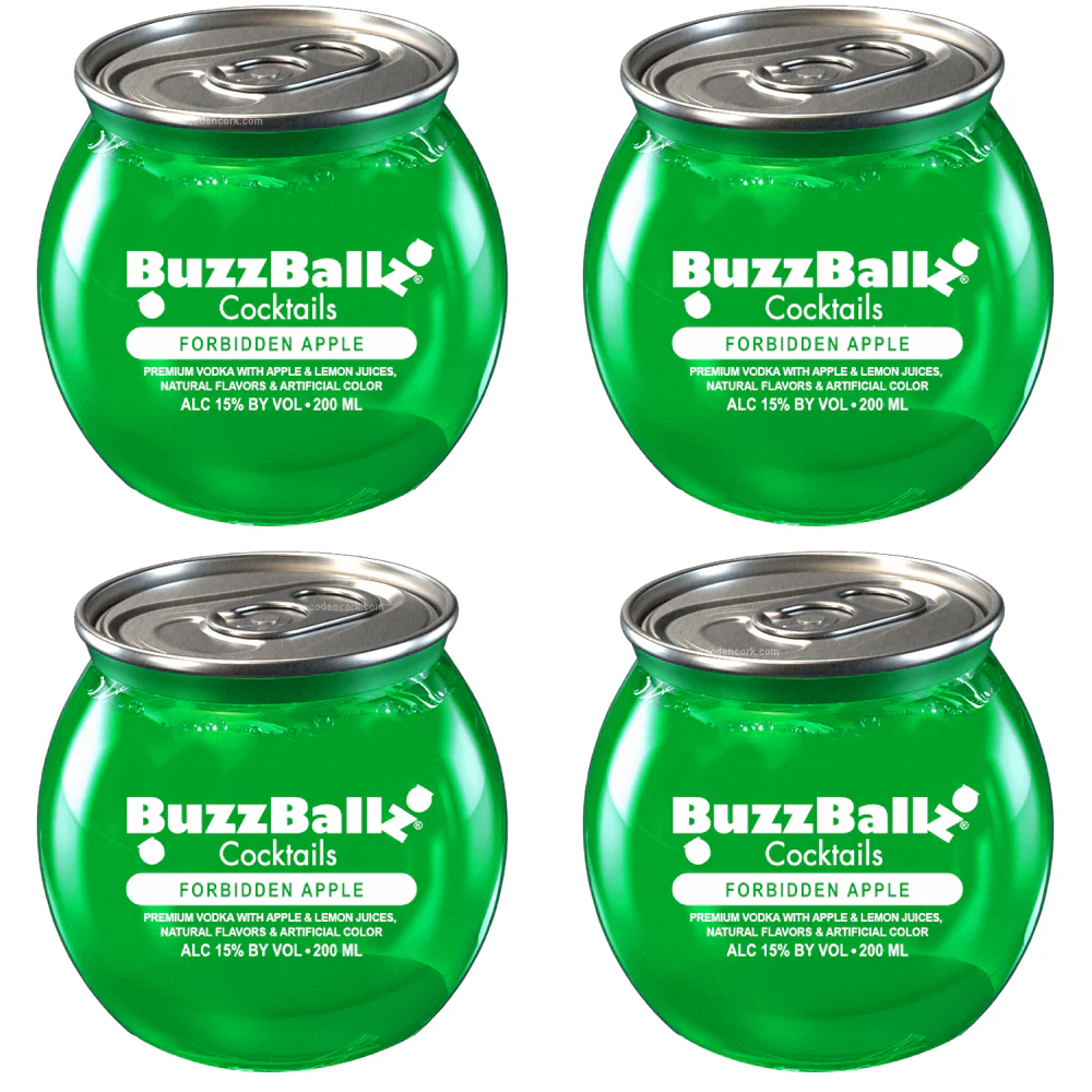 BuzzBallz Forbidden Apple Pre-Mixed Cocktails 4-Pack