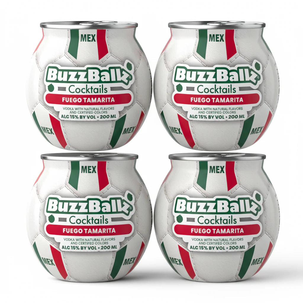 BuzzBallz Fuego Tamarita Watermelon Tamarind Pre-Mixed Cocktails 4 Pack