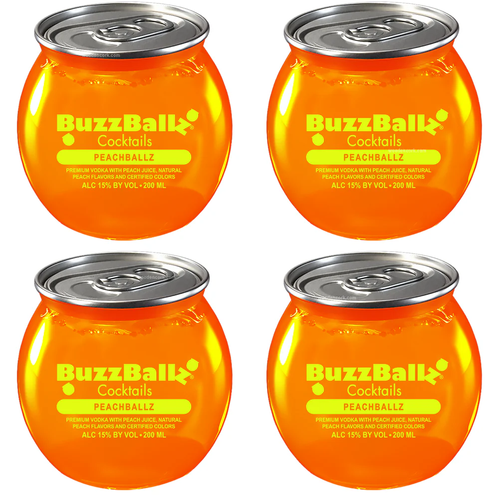 BuzzBallz Peachballz Pre-Mixed Cocktails 4-Pack