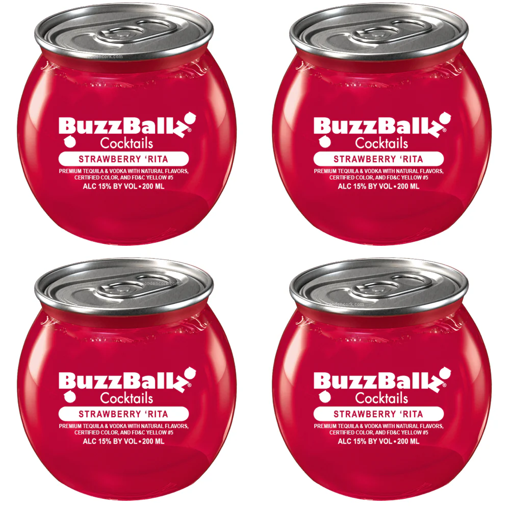 BuzzBallz Strawberry 'Rita Pre-Mixed Cocktails 4-Pack