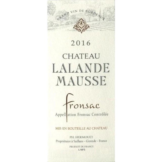 Chateau Lalande Mausse Fronsac Red Bordeaux Blend 750ml