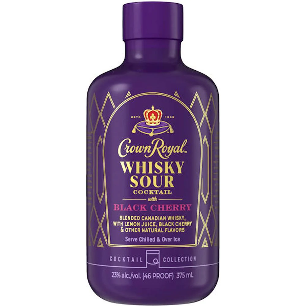 Crown Royal Black Cherry Whisky Sour Cocktail 375ml
