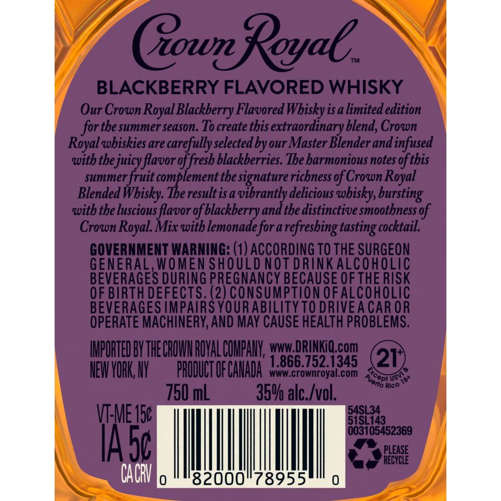 Crown Royal Blackberry Flavored Whisky 6 Pack - Image 5