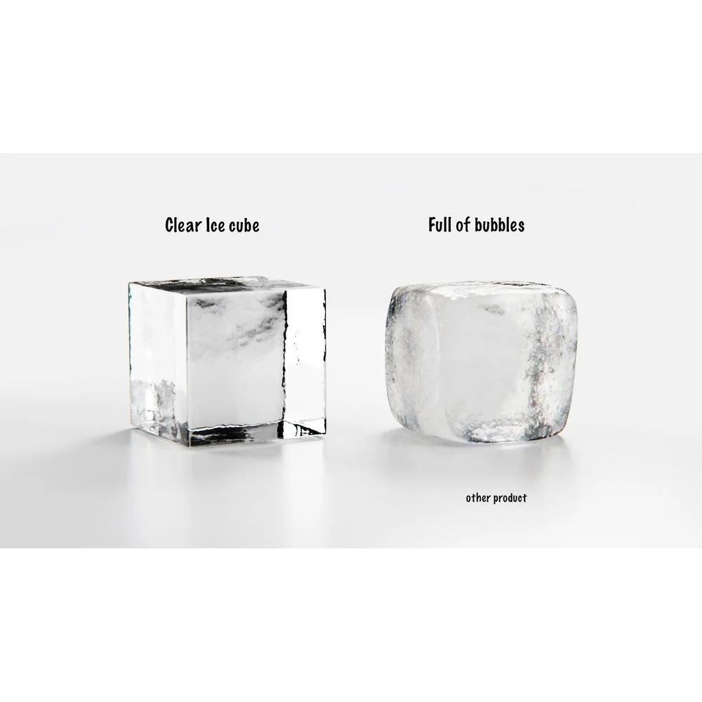 Crystal Clear Ice Cube Maker Tray - Eight 2" Squares Ice Cube Mold - Image 5