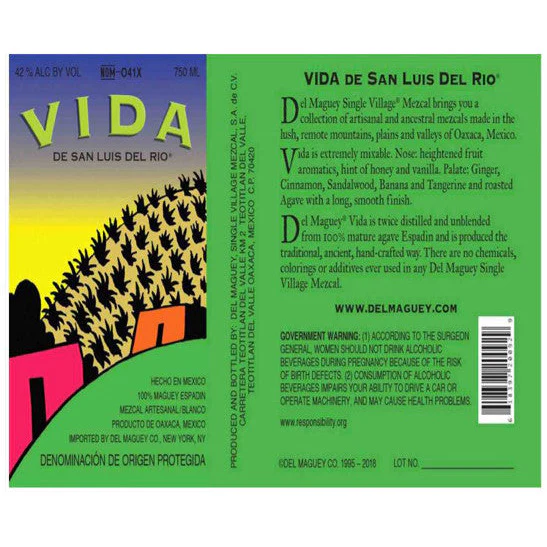 Del Maguey Vida Mezcal Tequila - Image 2