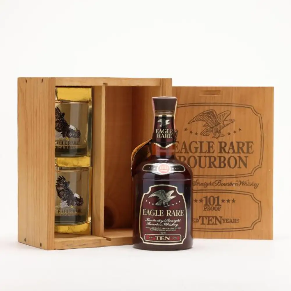 Eagle Rare 101 Proof 10 Year Lawrenceburg Gift Set with 2 Glasses (1984 Release) - Image 2