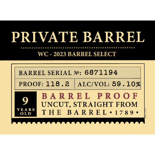 Elijah Craig Barrel Proof WC 2023 Barrel Select 118.2 Proof - Image 2