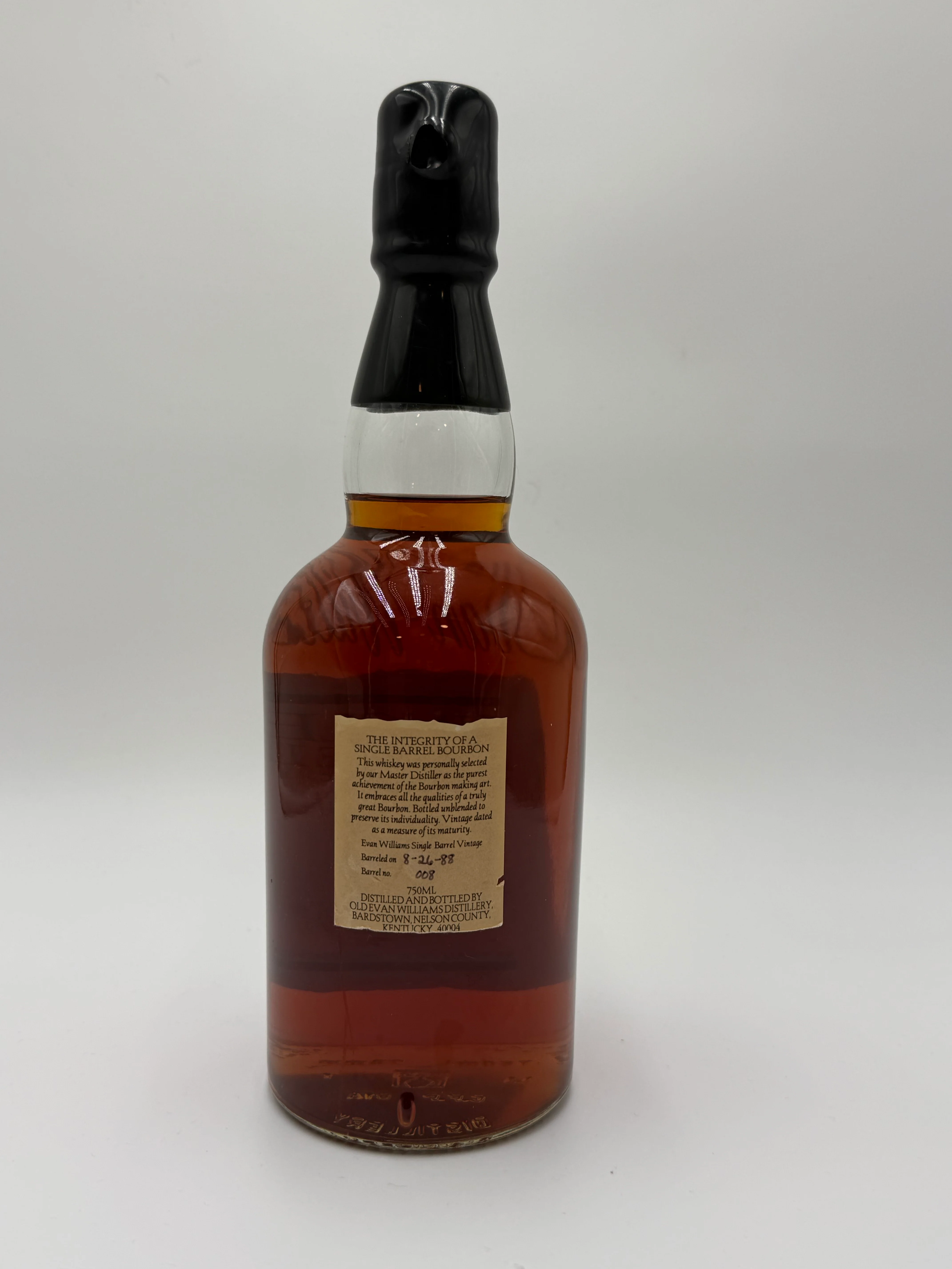 Evan Williams Single Barrel 1988 Vintage Barrel 8 (8-26-1988) - Image 2