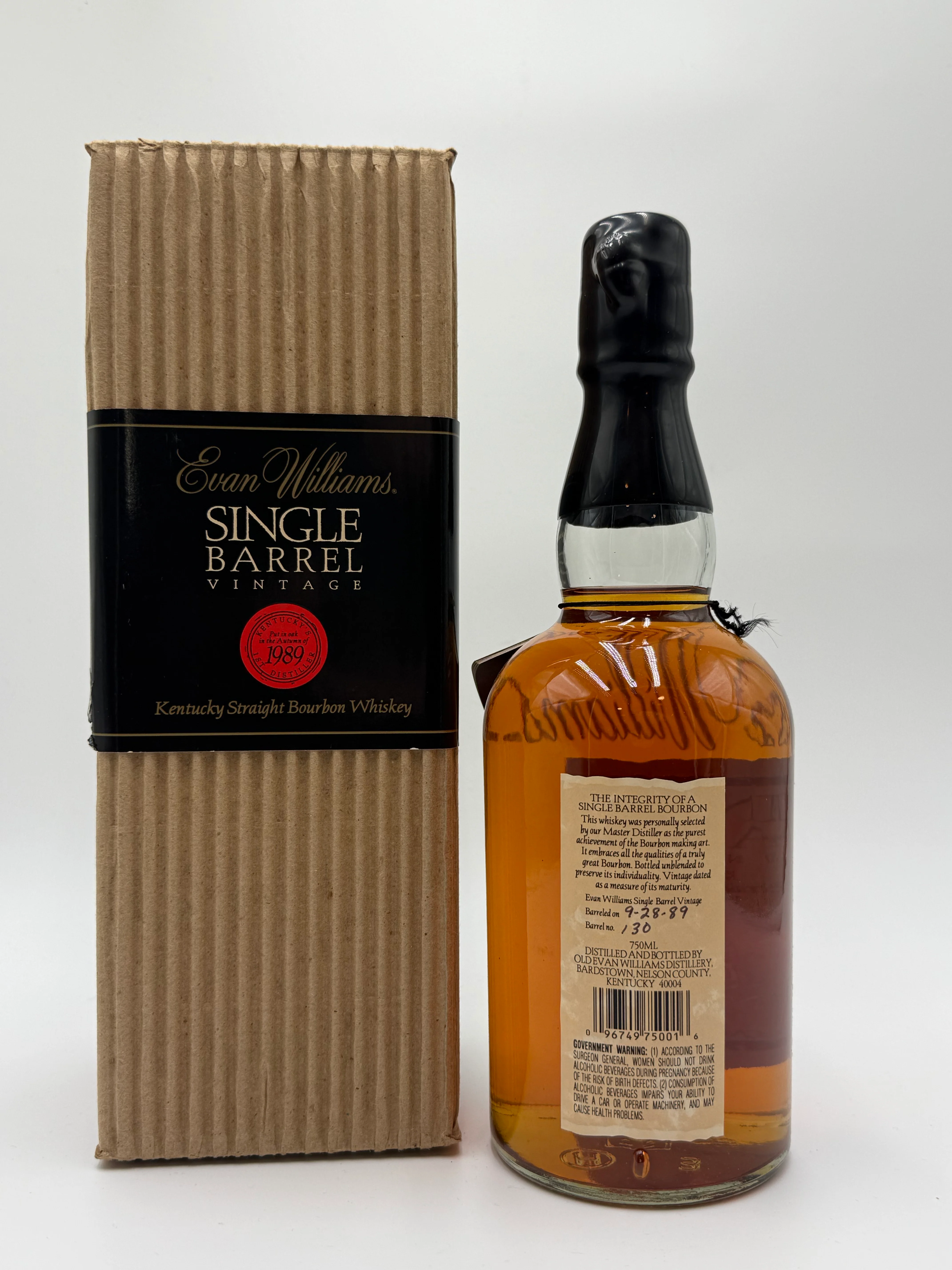 Evan Williams Single Barrel 1989 Vintage Barrel 130 (9-28-1989) - Image 2