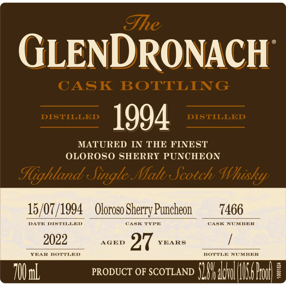 Glendronach 27 Year Old 1994 Cask #7466 Single Malt Scotch Whisky 700ml - Image 2