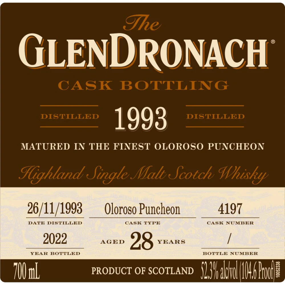 Glendronach 28 Year Old 1993 Cask #4197 Single Malt Scotch Whisky 700ml - Image 2