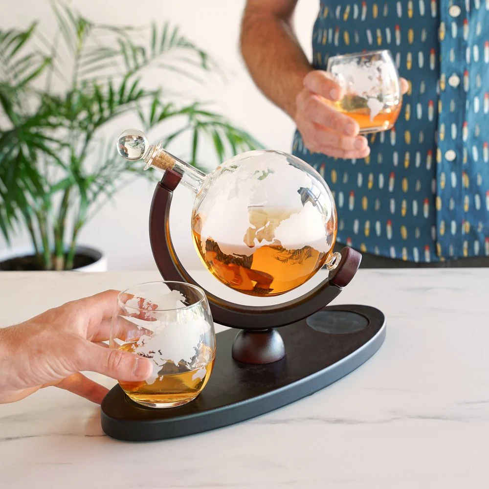 Globe Decanter and Whiskey Tumbler Set - Image 2