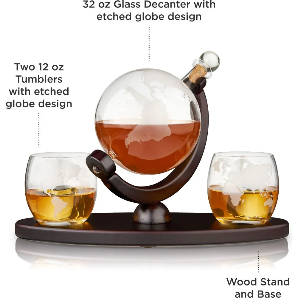Globe Decanter and Whiskey Tumbler Set - Image 5