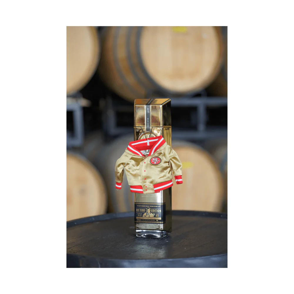 Gold Bar Whiskey Joe Montana Retro Edition 49ers Can Koozie Jacket - Image 2