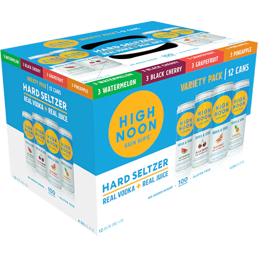 High Noon Sun Sips Variety Vodka & Soda Hard Seltzer 12pk