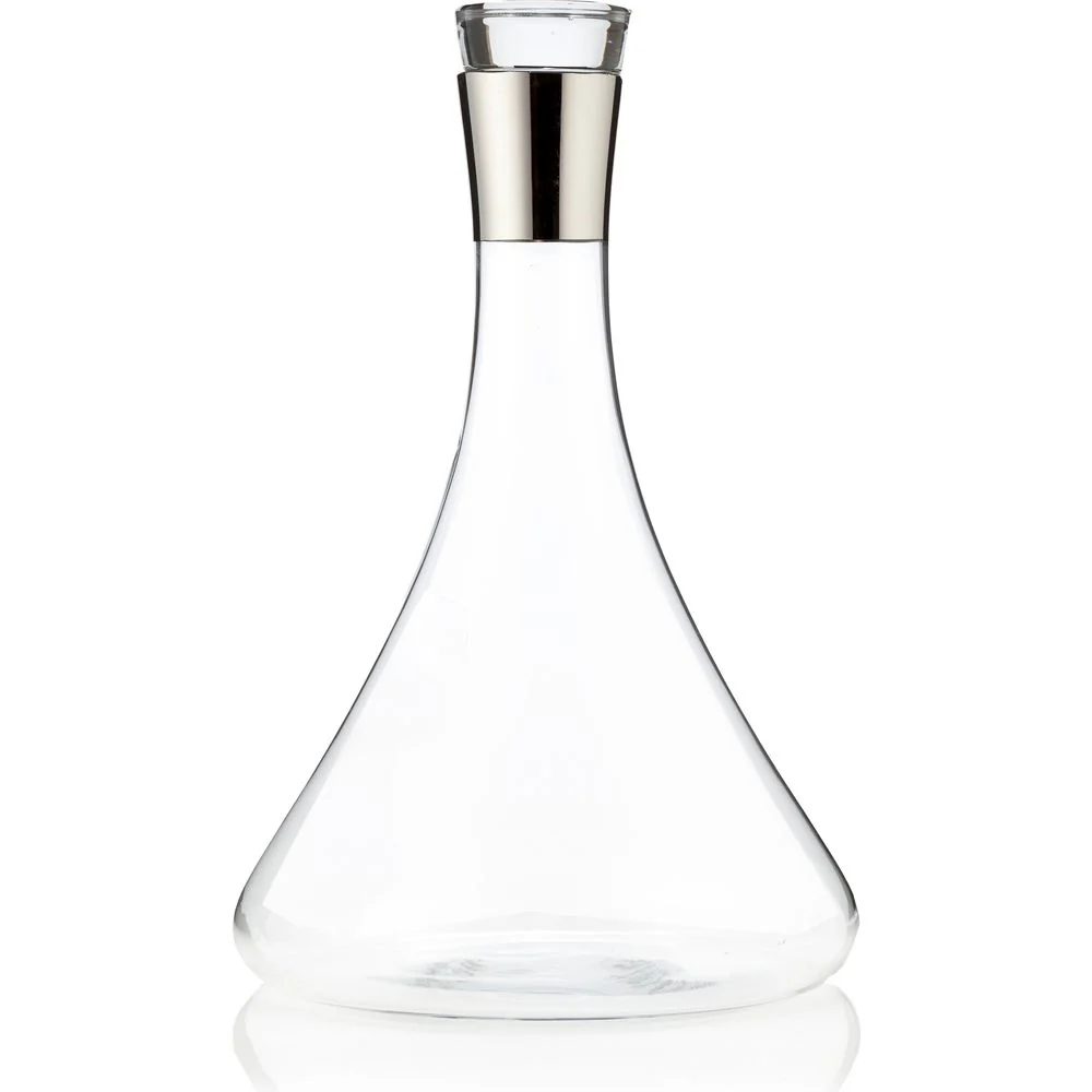 Irving Chrome-Rimmed Crystal Decanter - Image 4