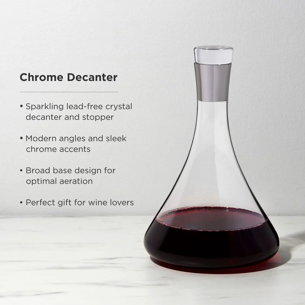 Irving Chrome-Rimmed Crystal Decanter - Image 5