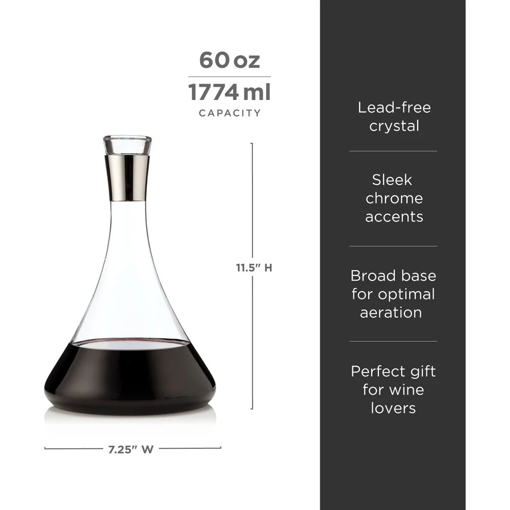 Irving Chrome-Rimmed Crystal Decanter - Image 6