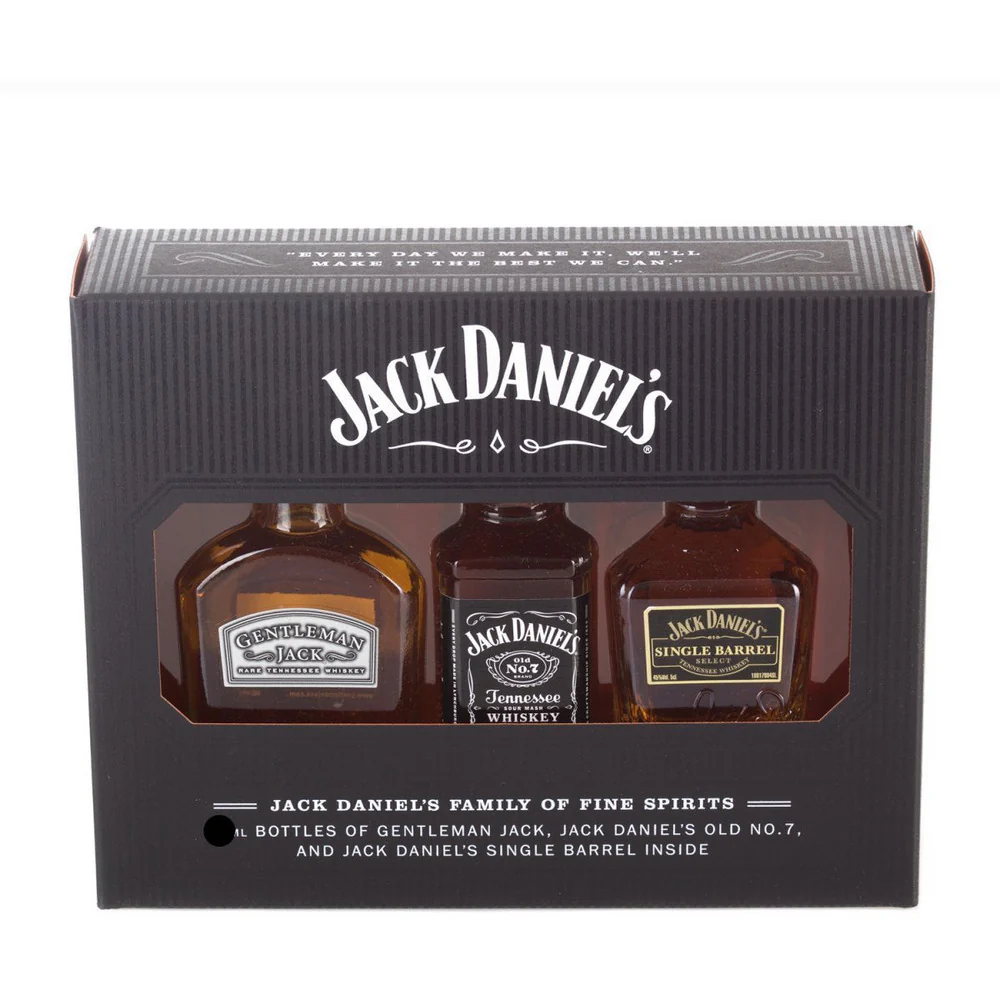Jack Daniel's 375ml Gift Set Black Label, Gentleman Jack, Single Barrel Select Straight Bourbon Whiskey