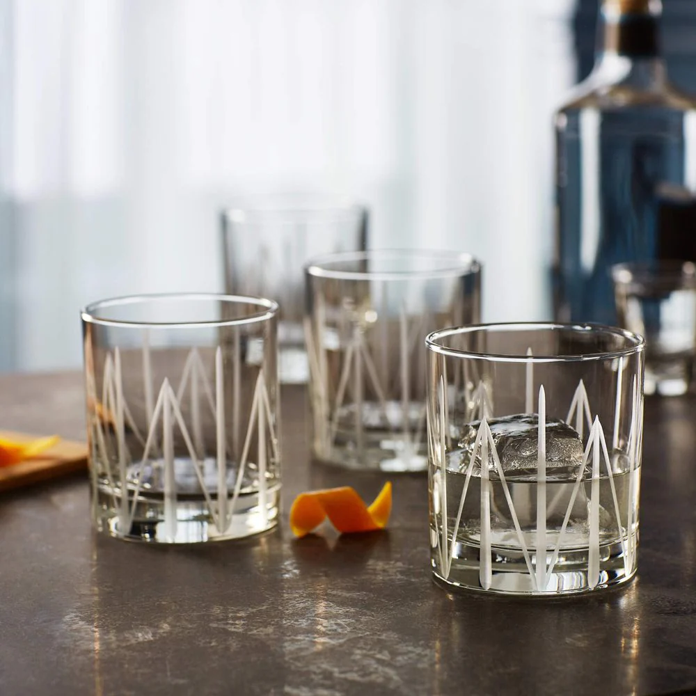 Libbey Cut Cocktails Structure Rocks Glasses, 11-ounce, Set of 4 - Image 2