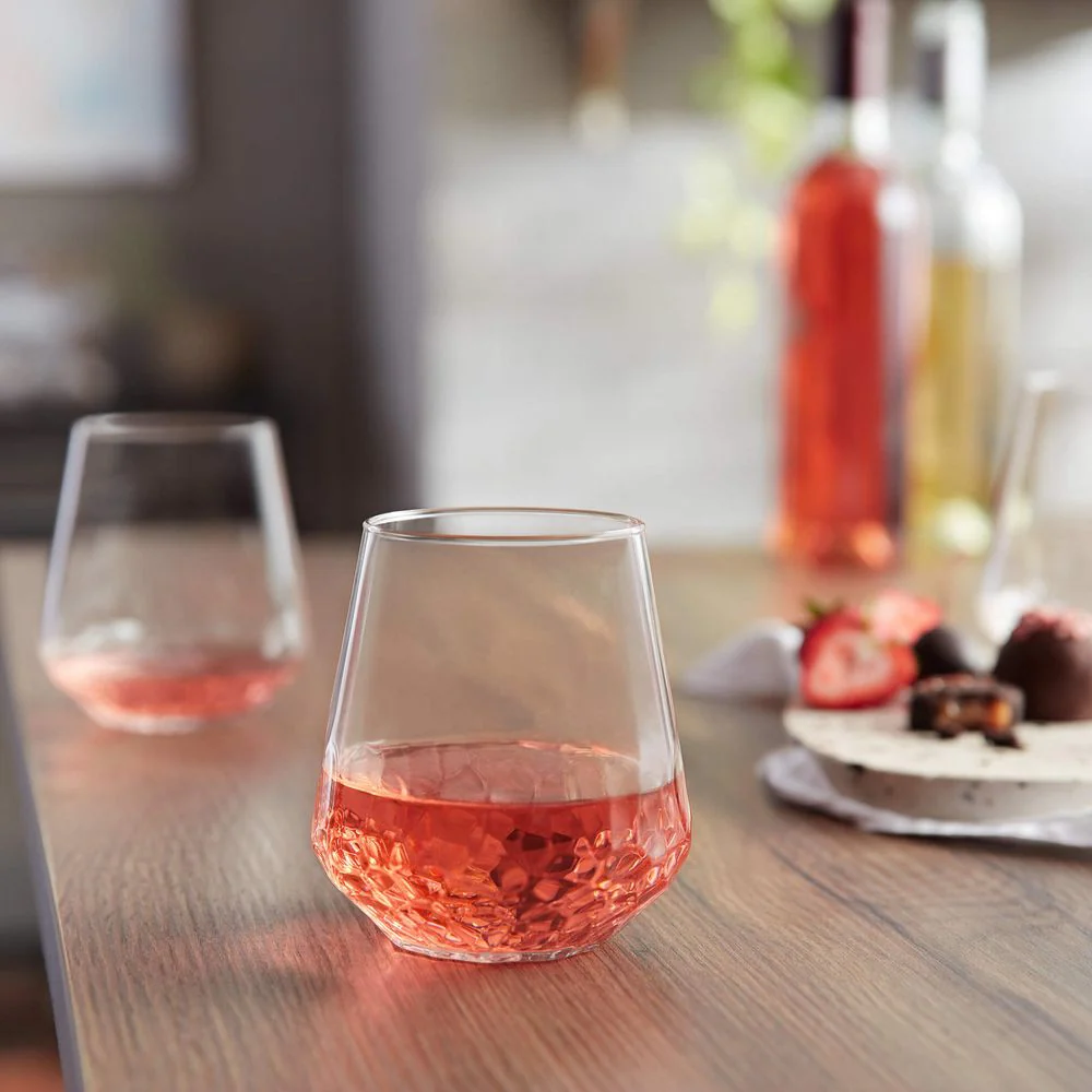 Libbey Hammered Base All-Purpose Stemless Wine Glass, 17.75-ounce, Set of 8 - Image 5