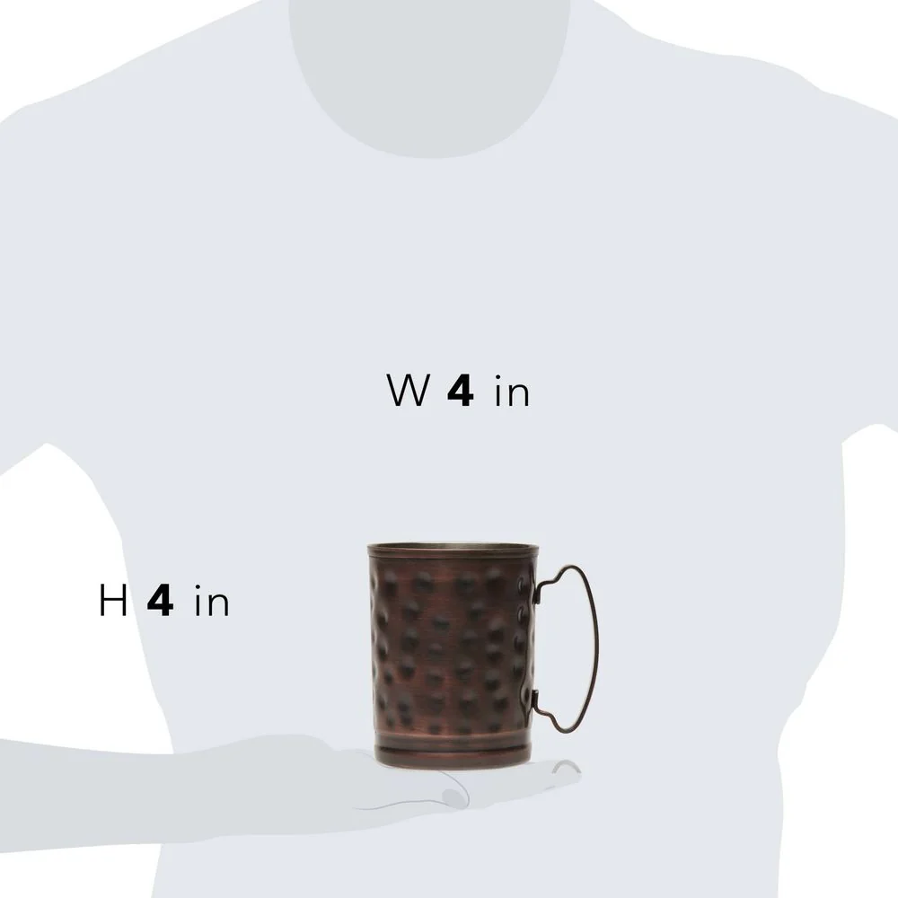 Libbey Moscow Mule Hammered Copper Mugs, 14-ounce, Set of 4 - Image 4