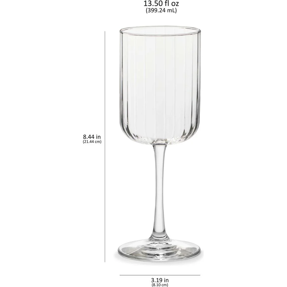 Libbey Paneled All Purpose Wine Glasses, 13.5-ounce, Set of 4 - Image 8