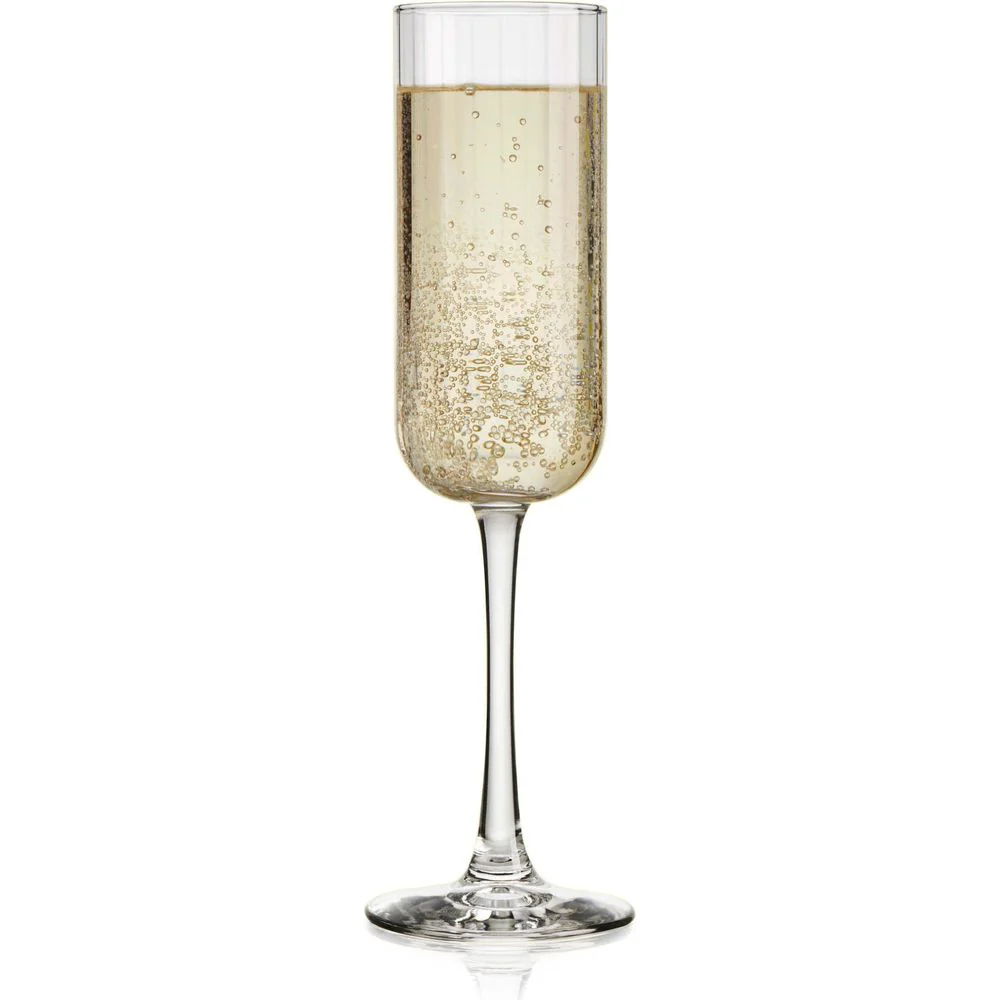 Libbey Paneled Champagne Flute Glasses, 7.5-ounce, Set of 4