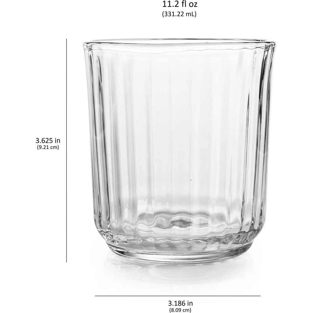 Libbey Paneled Double Old Fashioned Rocks Glasses, 11.2-ounce, Set of 6 - Image 7