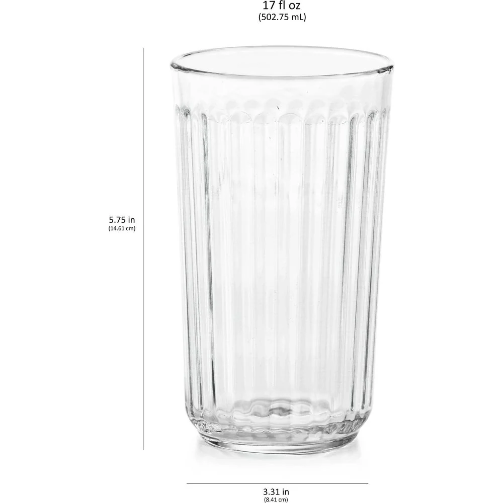 Libbey Paneled Highball Glasses, 17-ounce, Set of 6 - Image 7