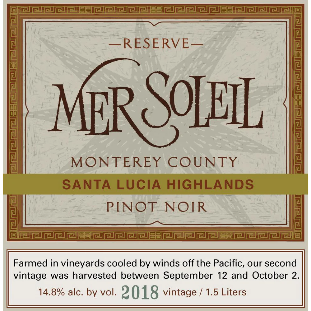 Mer Soleil Santa Lucia Highlands Reserve Pinot Noir 750ml