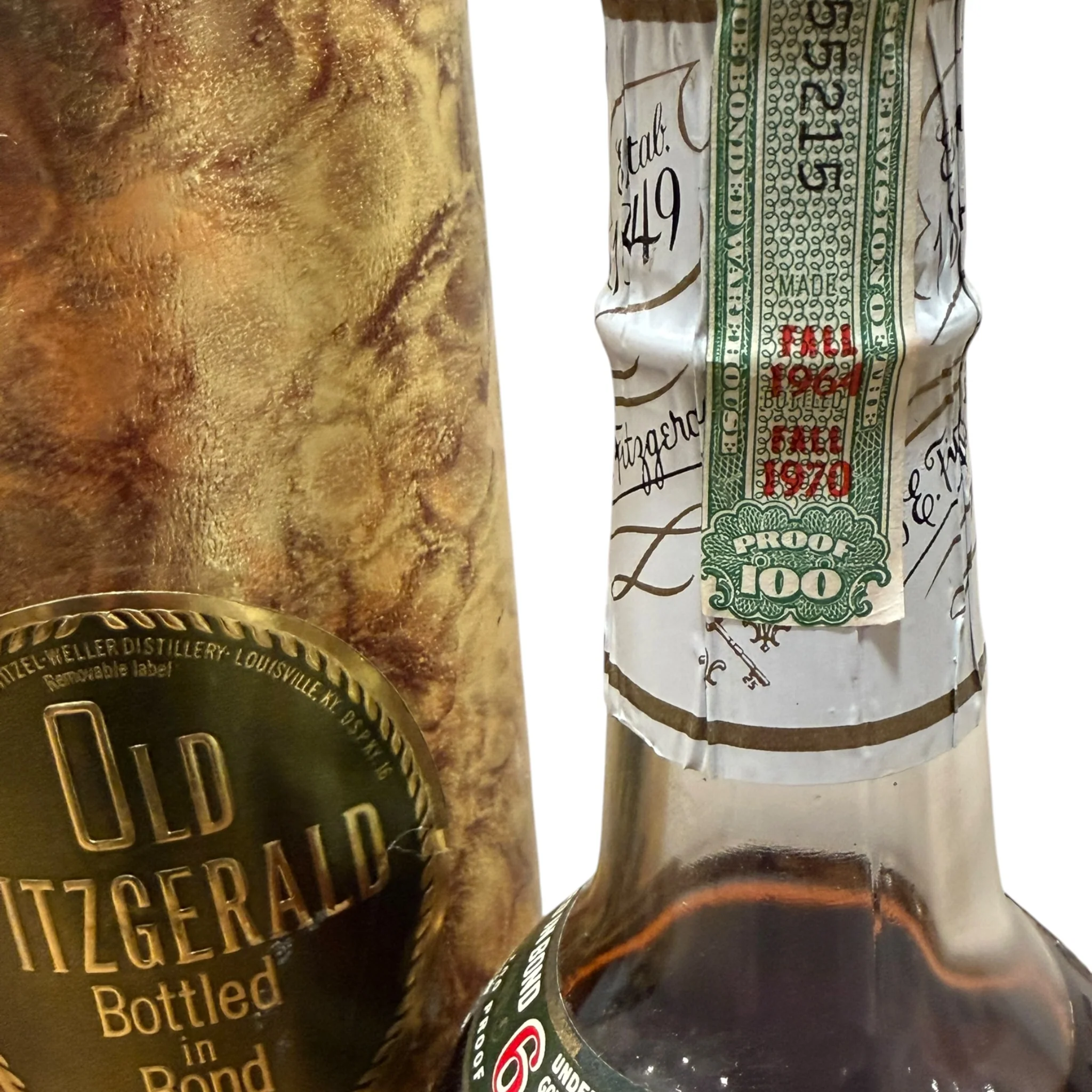 Old Fitzgerald Bottled-in-Bond Bourbon Stitzel-Weller Made in Spring 1964 Bottled in Fall 1970 - Image 3
