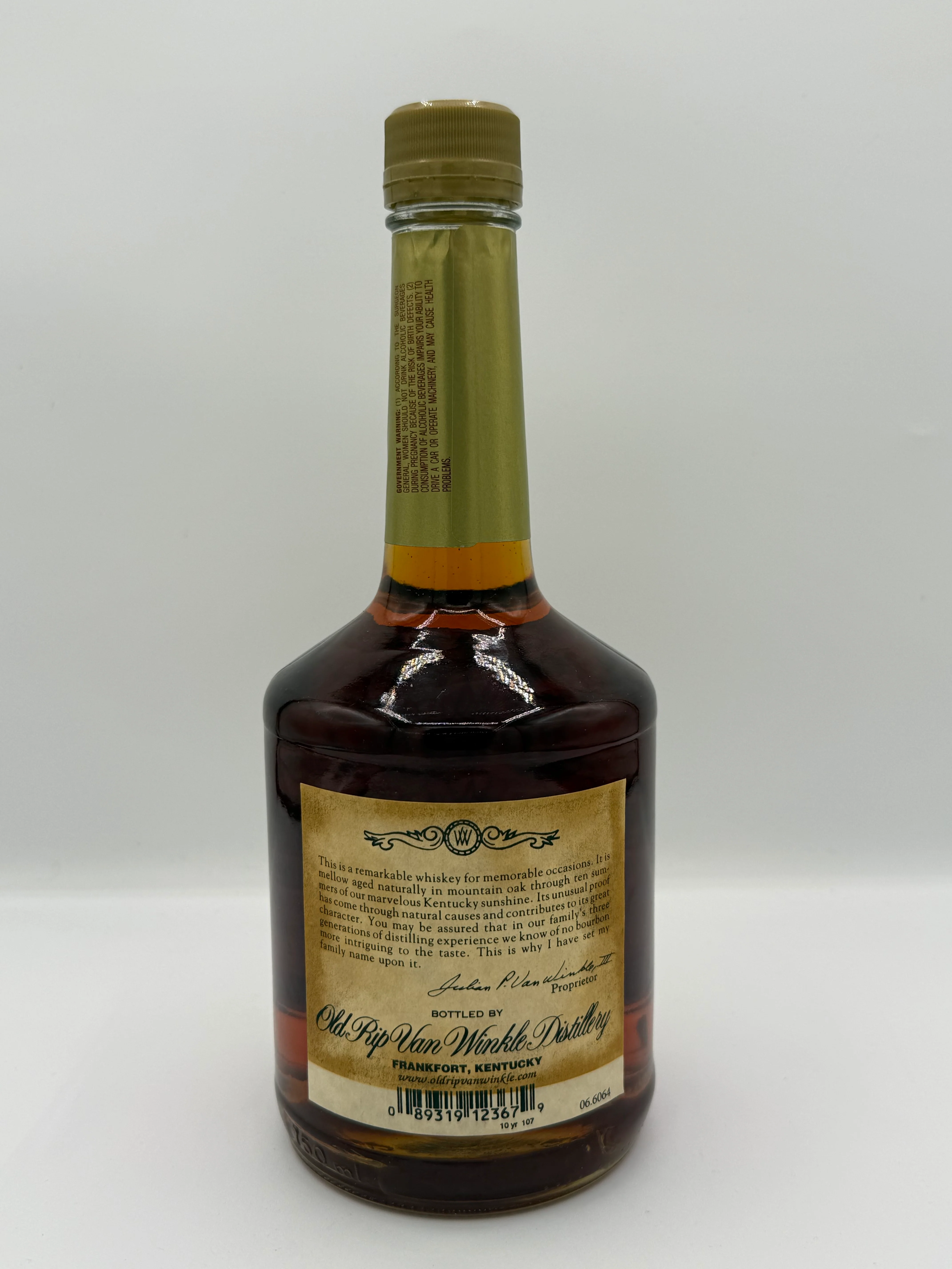 Old Rip Van Winkle 2008 107 Proof Bourbon Gold Neck Label (Stitzel-Weller) - Image 2