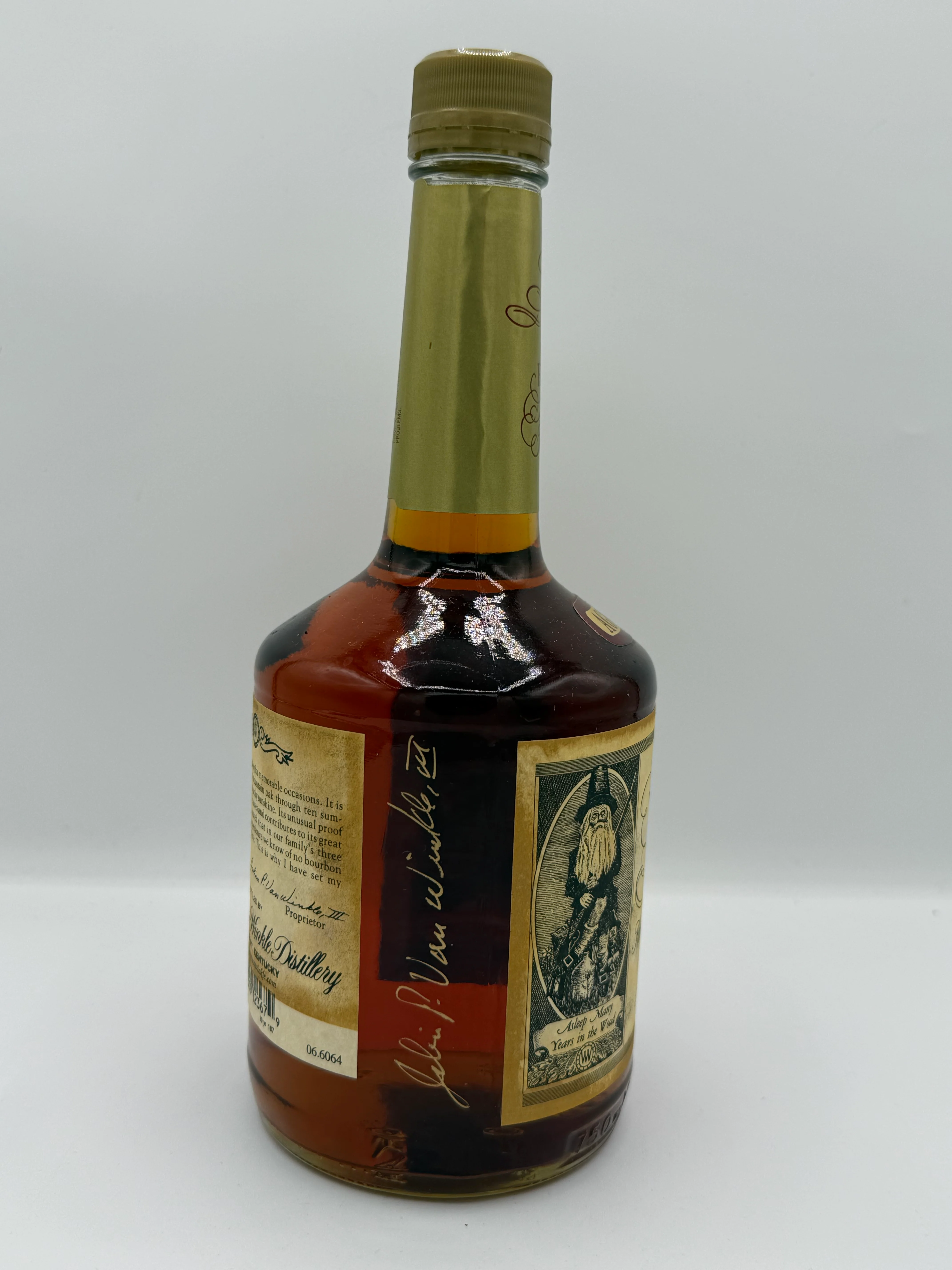 Old Rip Van Winkle 2009 107 Proof Bourbon Gold Neck Label (Stitzel-Weller) Signed - Image 2