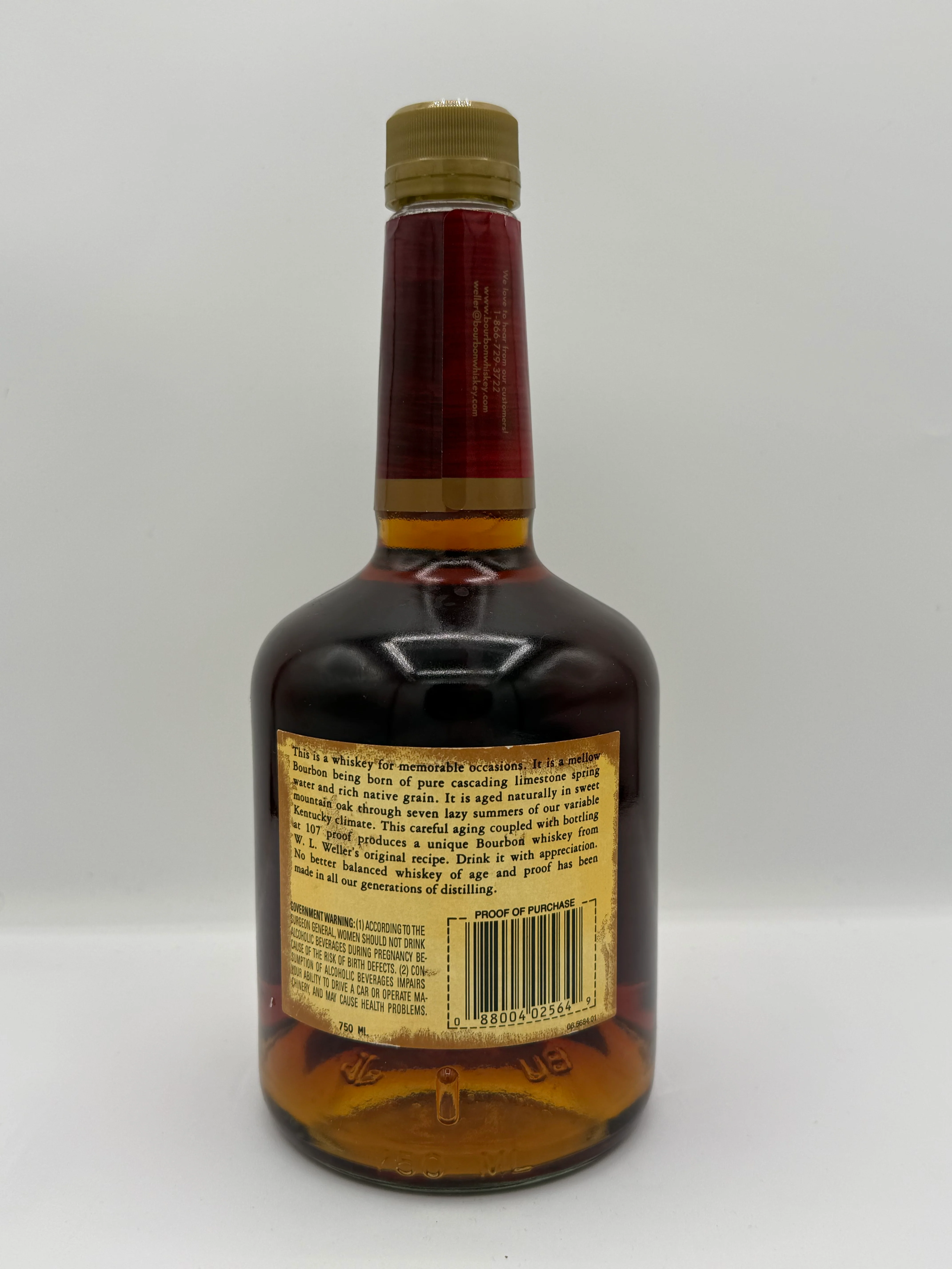 Old Weller Antique Original 107 Brand 7 Year Old Bourbon 2007 Squat Bottle - Image 2