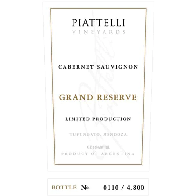 Piattelli Vineyards Mendoza Grand Reserve Cabernet Sauvignon 750ml