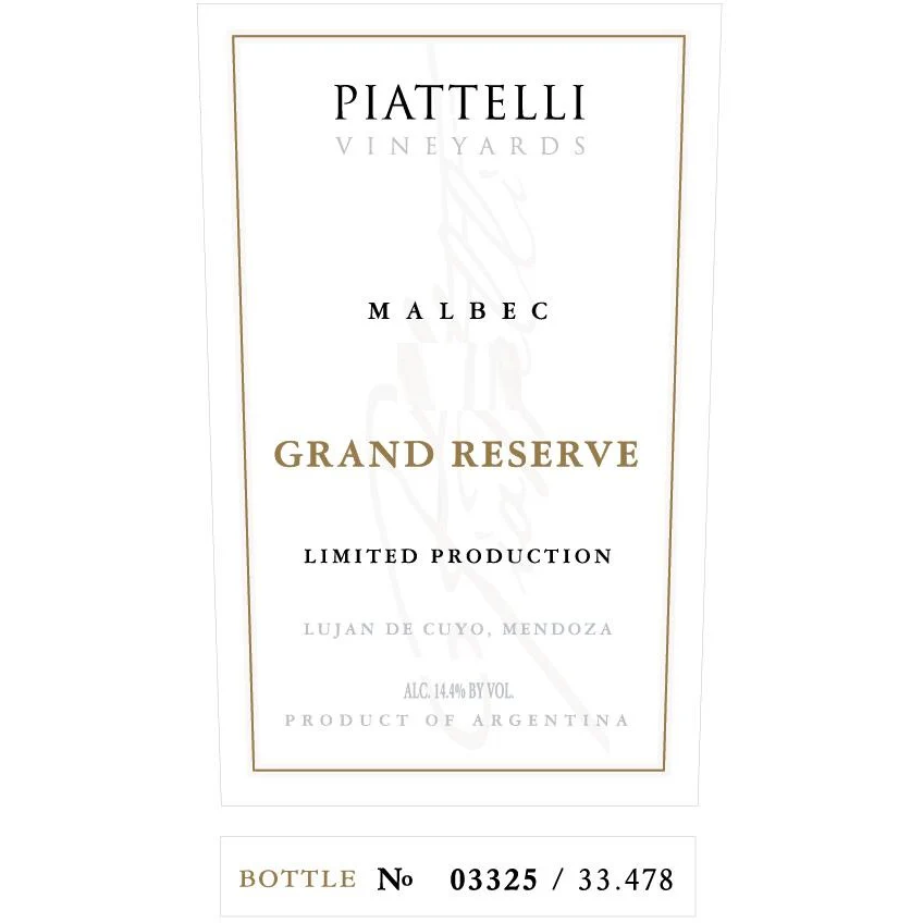 Piattelli Vineyards Mendoza Grand Reserve Malbec 750ml