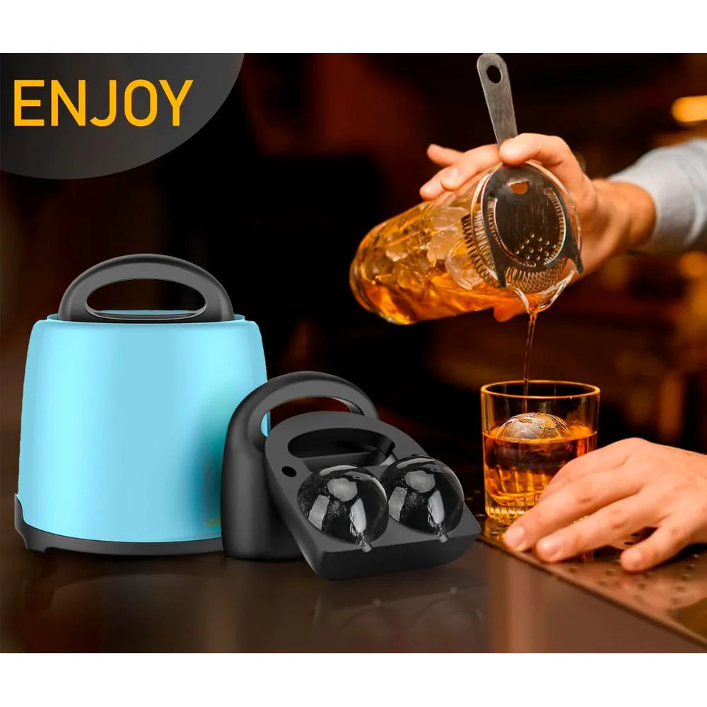 Premium Round Sphere Ice-Cube Mold Maker - 2 Crystal Clear Ice Cubes - Image 2