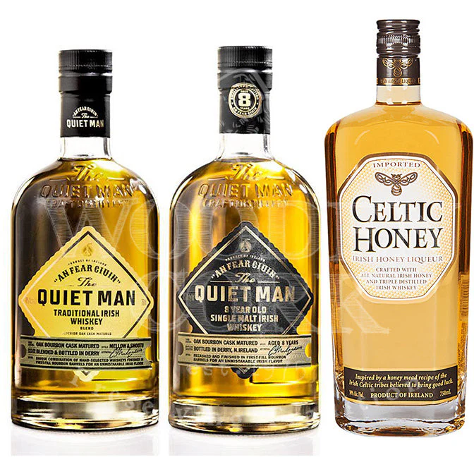 Quiet Man Irish Whiskey & Quiet Man 8 Year & Celtic Honey Irish Liqueur Bundle