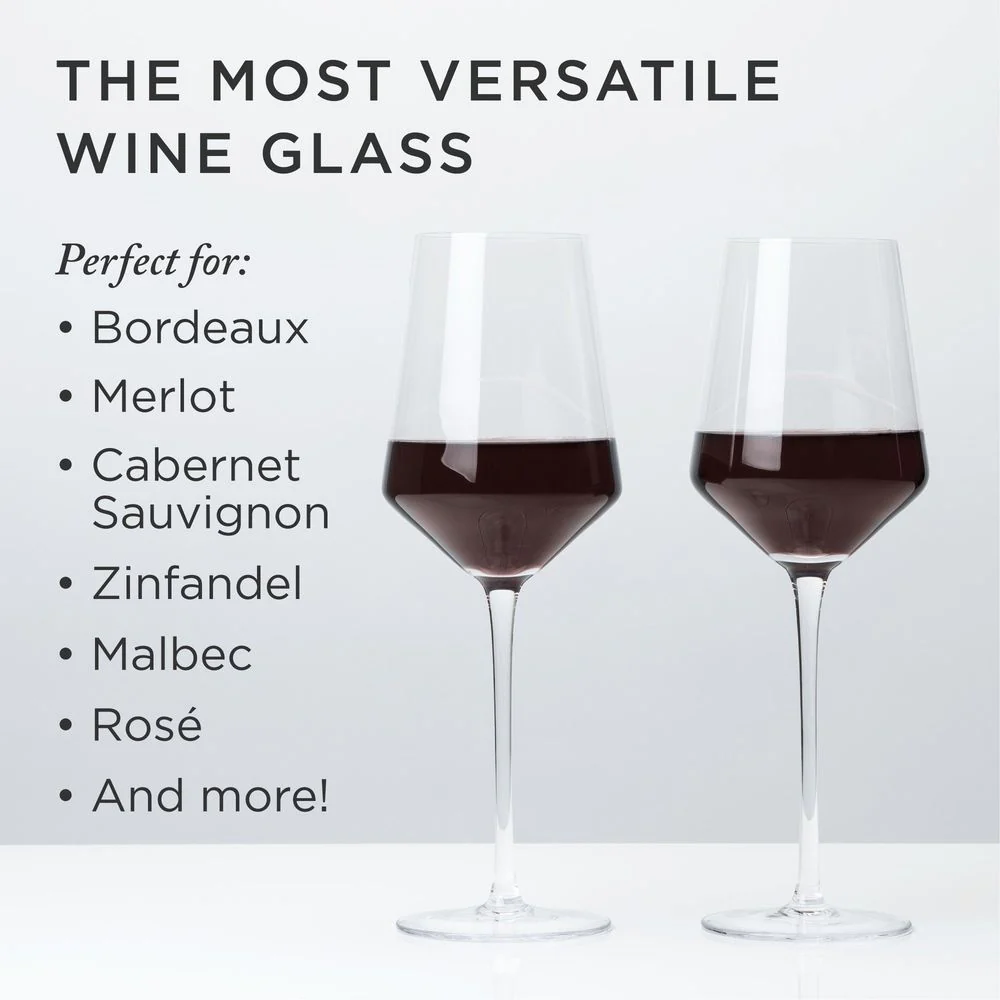 Raye Angled Crystal Bordeaux Decanter and Wine Glass Set - Image 4